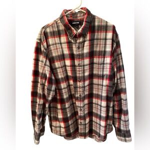 Lands’ End Men’s Plaid Flannel Shirt XL Traditional Fit Button Front‎